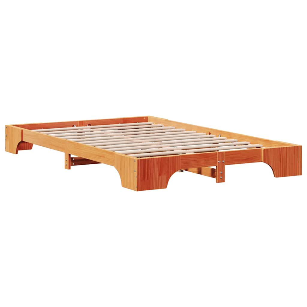 Bed Frame Wax brown 120 x 200 cm Solid pine wood