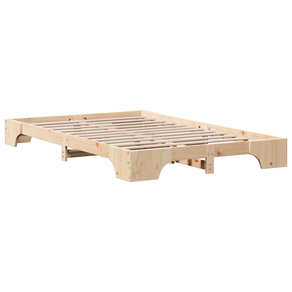 Bed Frame Solid Pine Wood 140 x 190 cm Solid pine wood