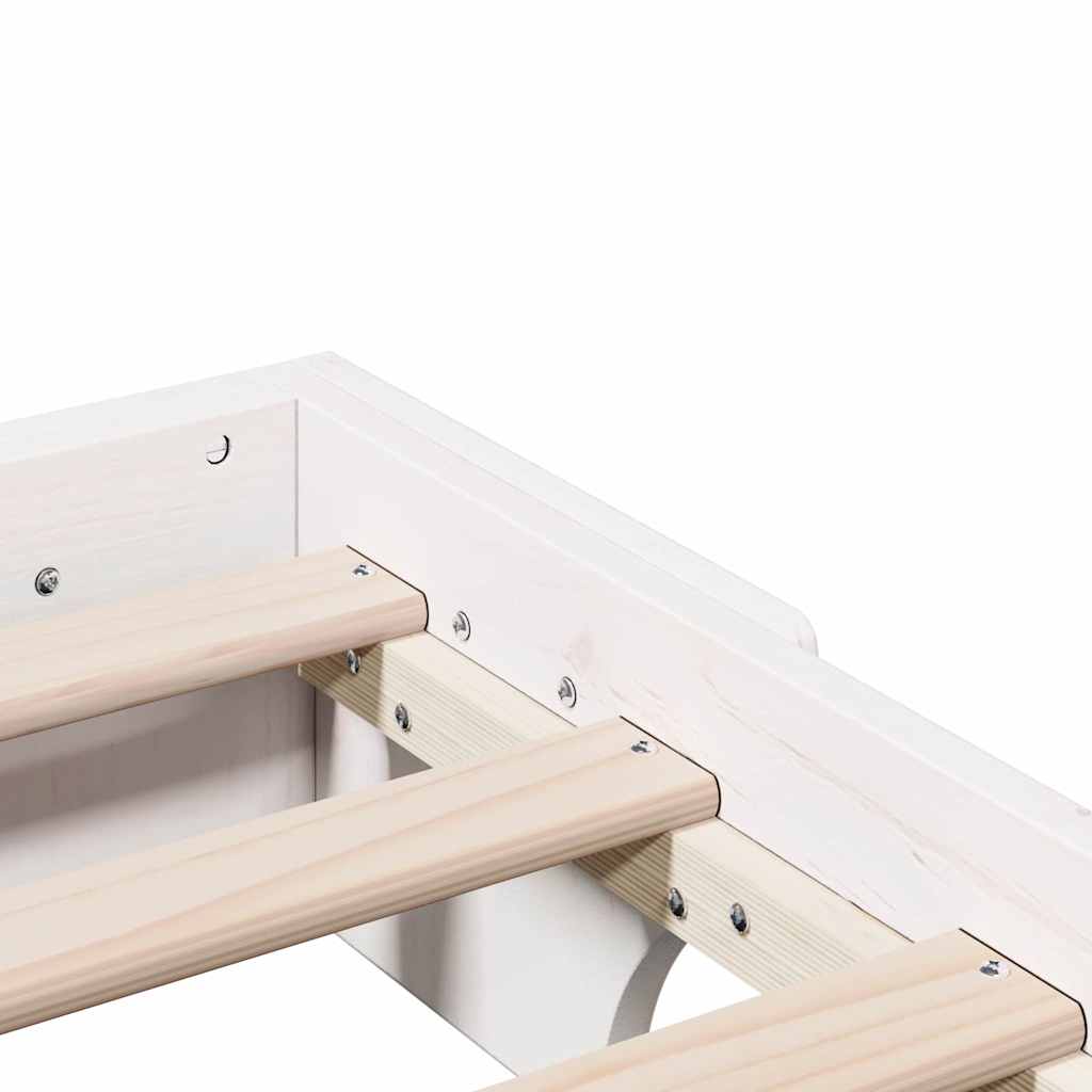 Bed Frame White 100 x 200 cm Solid pine wood