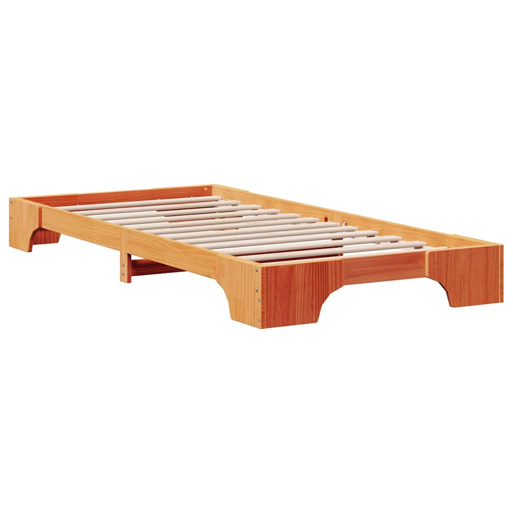 Bed Frame Wax brown 80 x 200 cm Solid pine wood