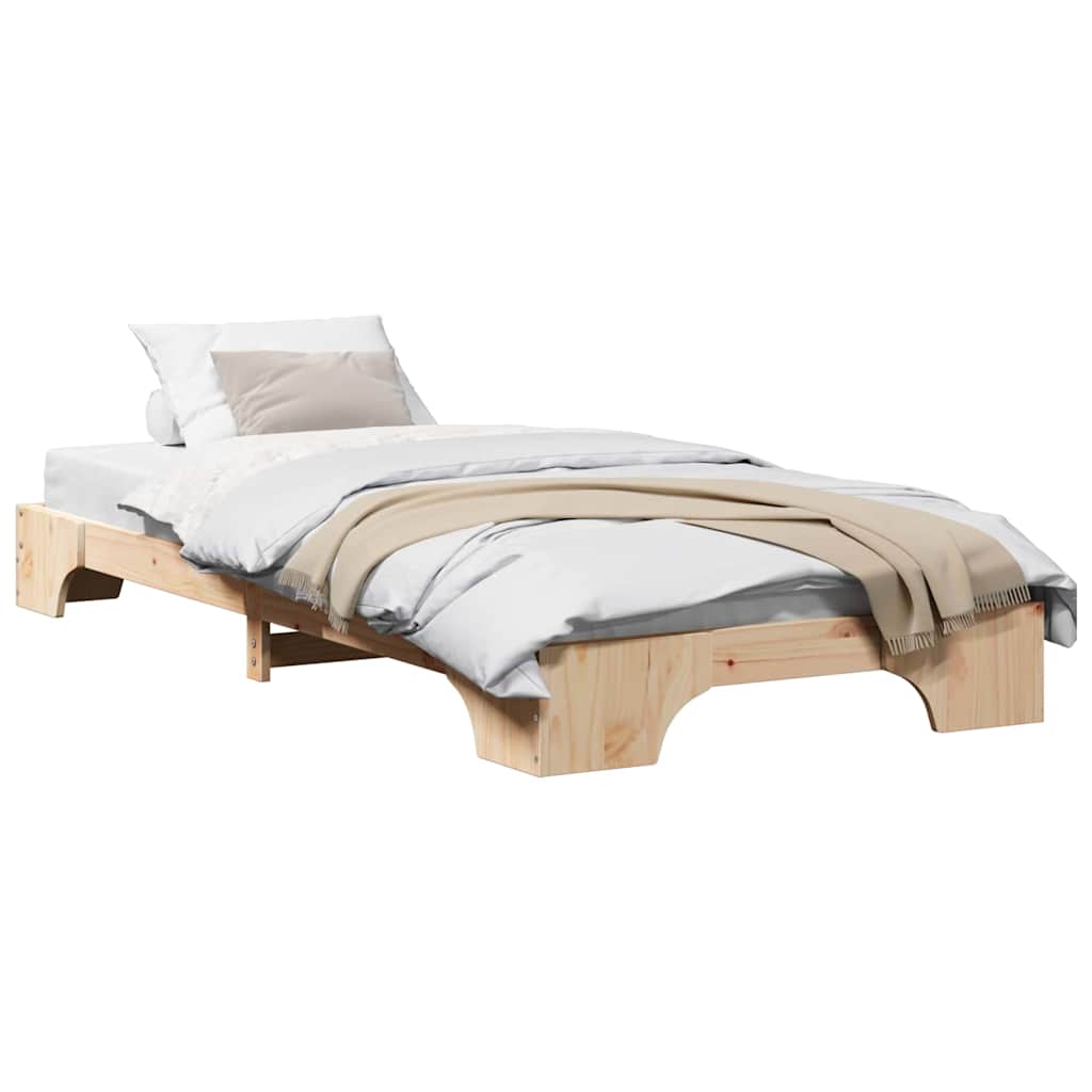 Bed Frame Solid Pine Wood 90 x 190 cm Solid pine wood