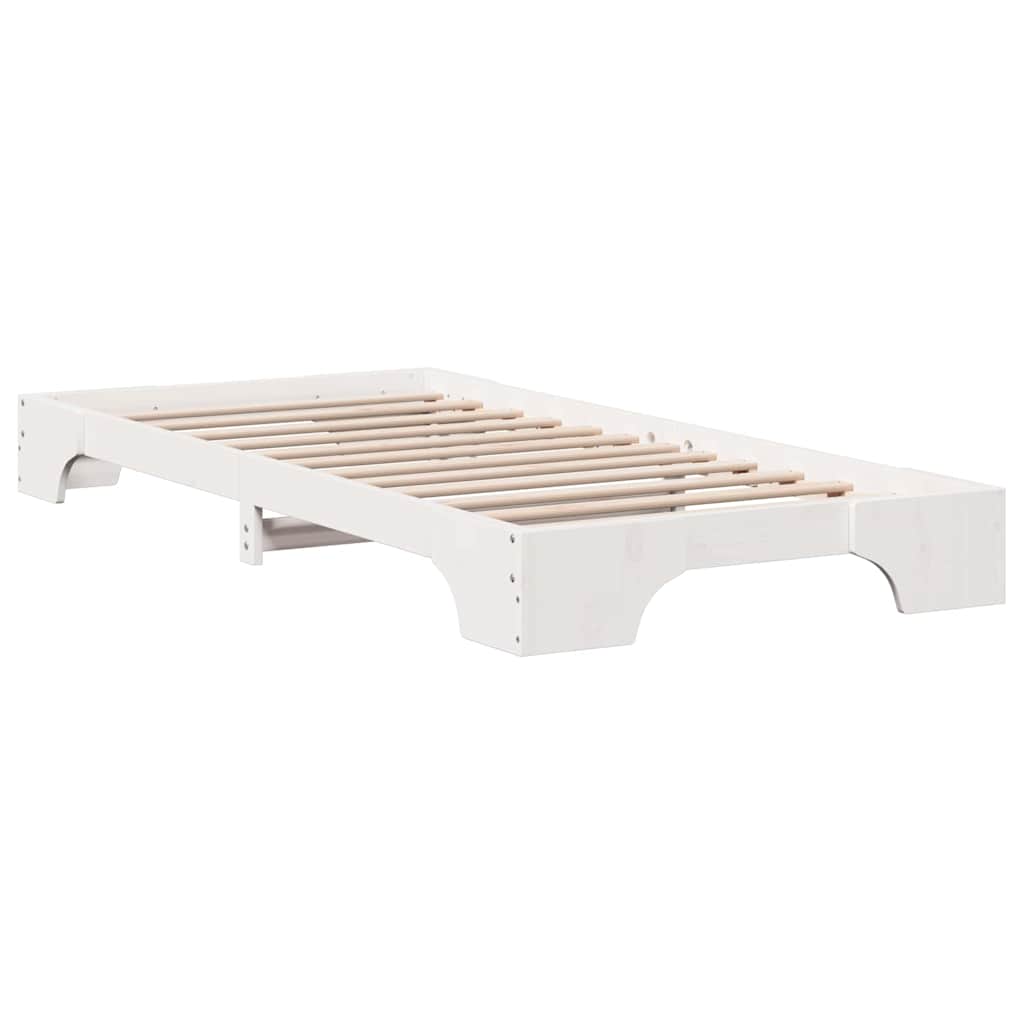 Bed Frame White 90 x 190 cm Solid pine wood