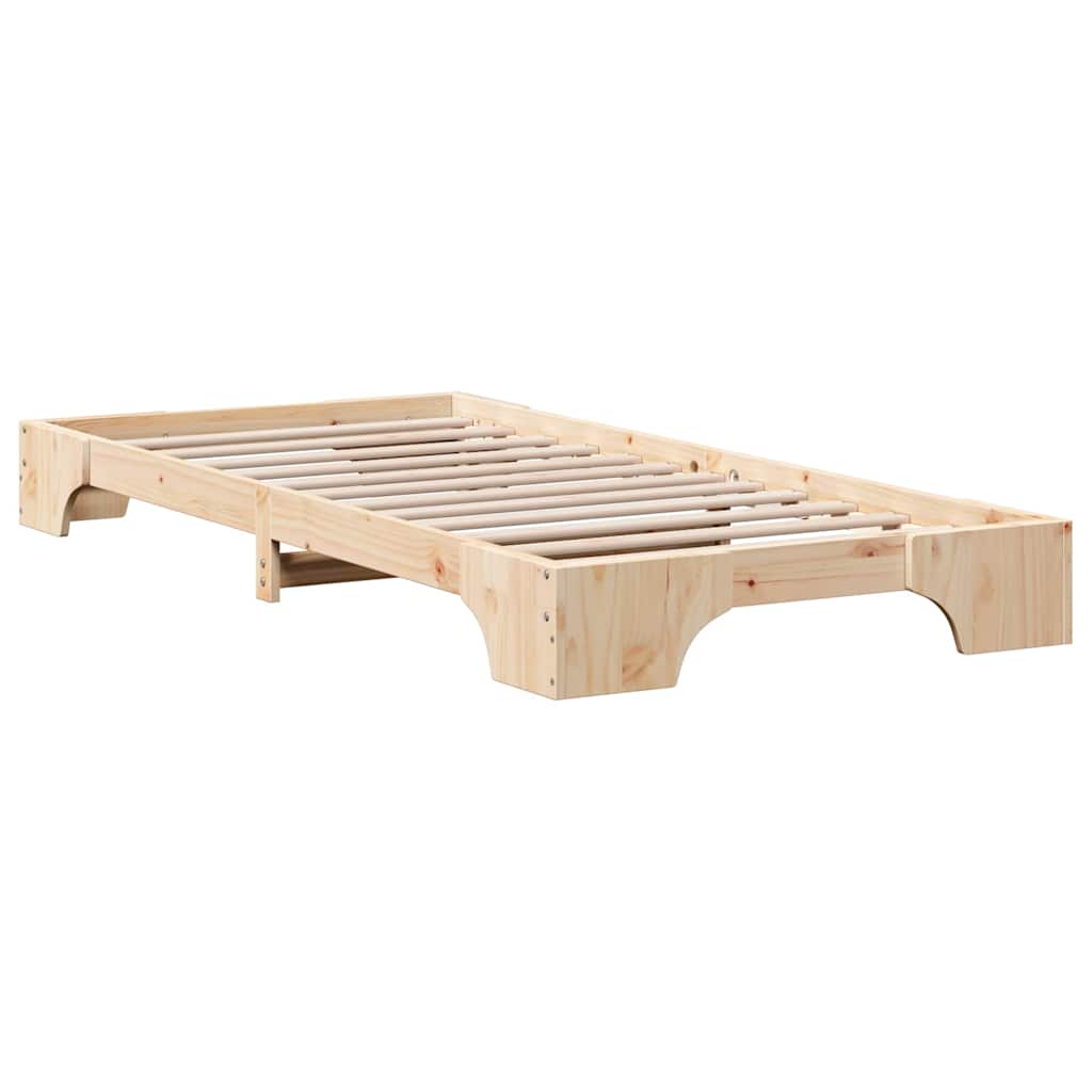 Bed Frame Solid Pine Wood 75 x 190 cm Solid pine wood