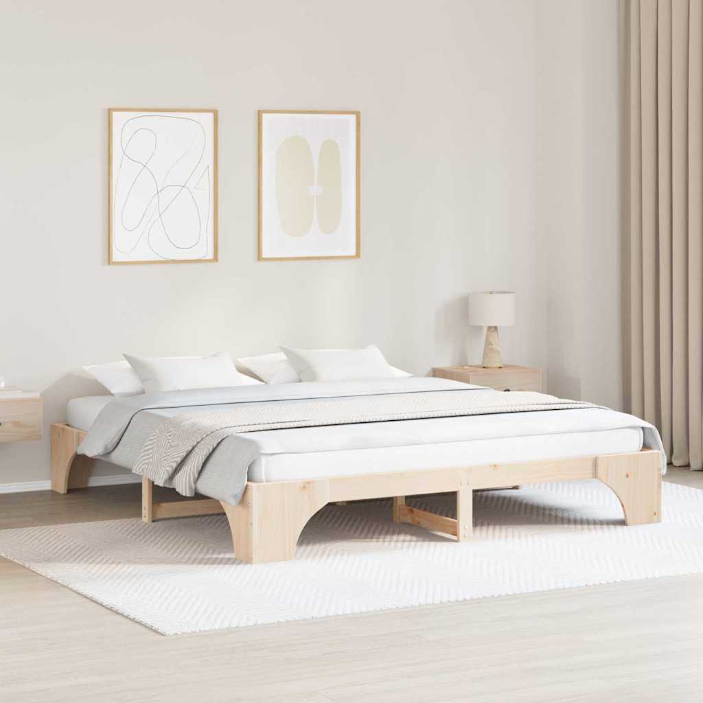 Bed Frame Solid Pine Wood 200 x 200 cm Solid pine wood