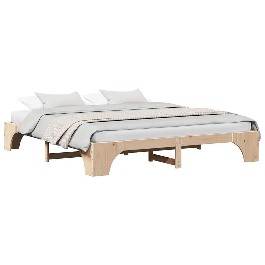 Bed Frame Solid Pine Wood 200 x 200 cm Solid pine wood