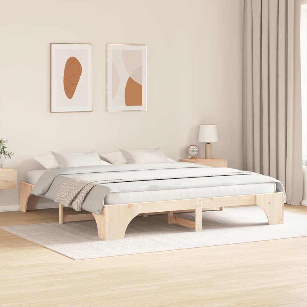 Bed Frame Solid Pine Wood 180 x 200 cm Solid pine wood
