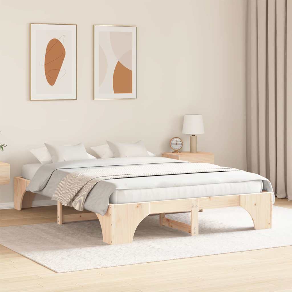 Bed Frame Solid Pine Wood 150 x 200 cm Solid pine wood