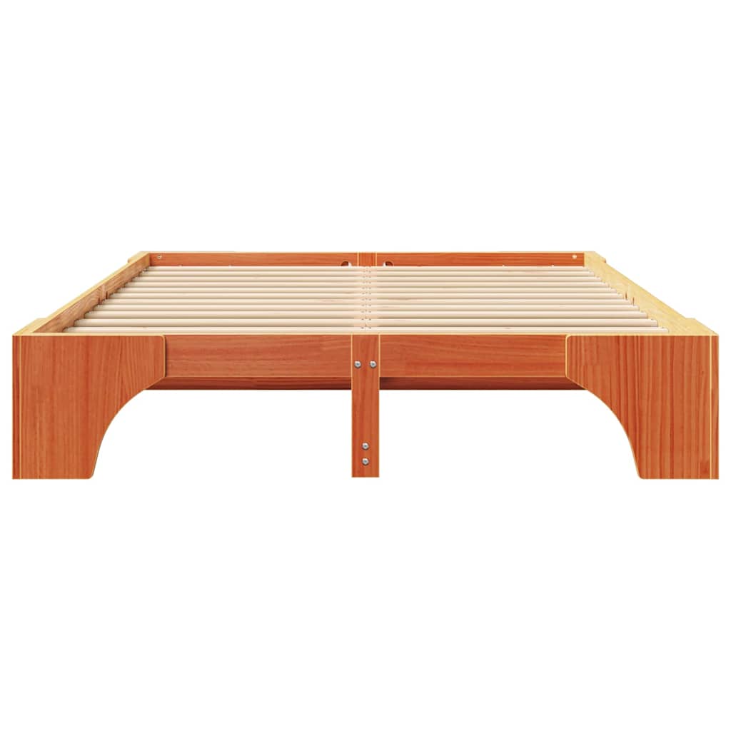 Bed Frame Wax brown 150 x 200 cm Solid pine wood