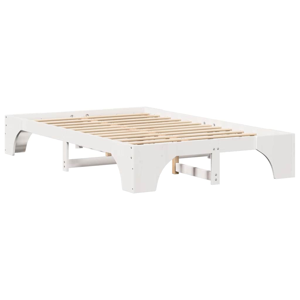 Bed Frame White 120 x 200 cm Solid pine wood
