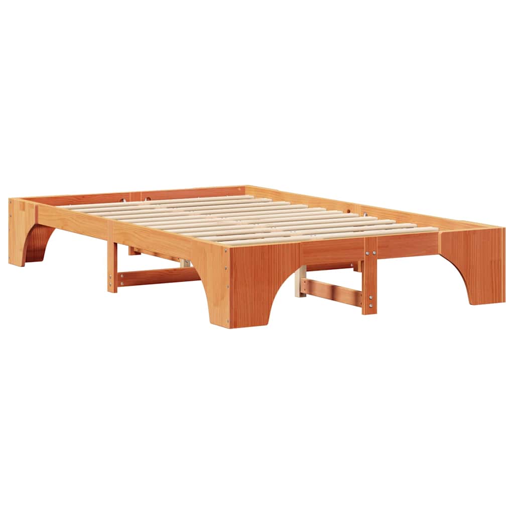 Bed Frame Wax brown 140 x 190 cm Solid pine wood