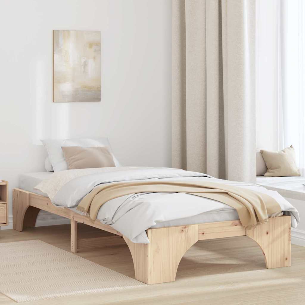 Bed Frame Solid Pine Wood 100 x 200 cm Solid pine wood