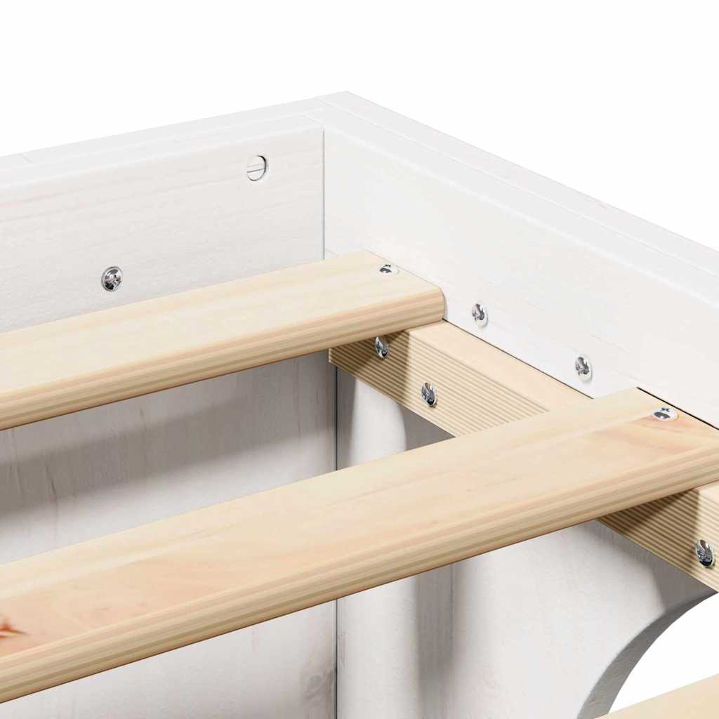 Bed Frame White 100 x 200 cm Solid pine wood