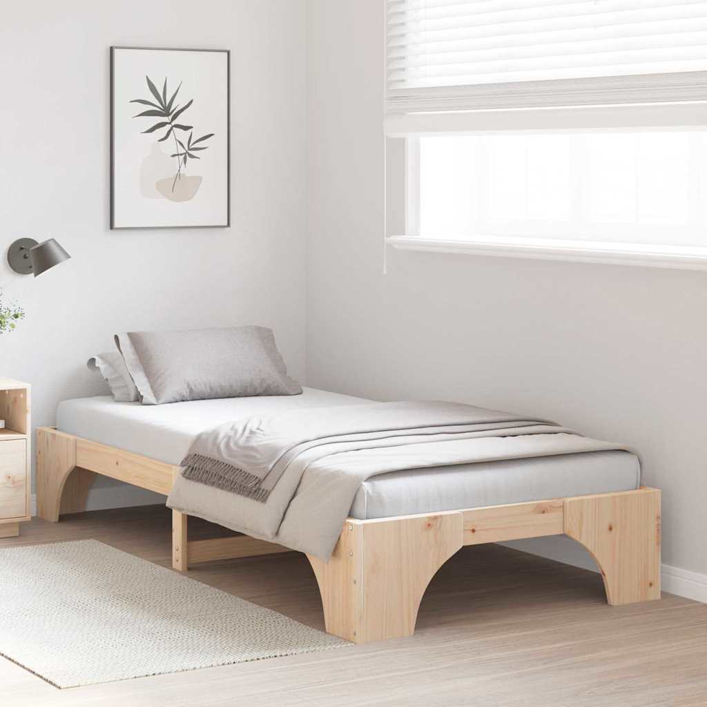 Bed Frame Solid Pine Wood 90 x 200 cm Solid pine wood