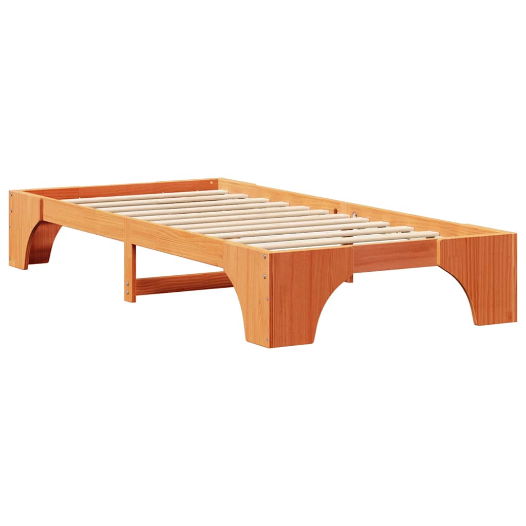 Bed Frame Wax brown 90 x 200 cm Solid pine wood