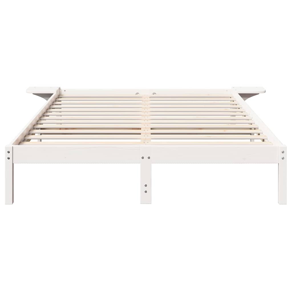 Bed Frame with Bedside Tables White 160 x 200 cm White