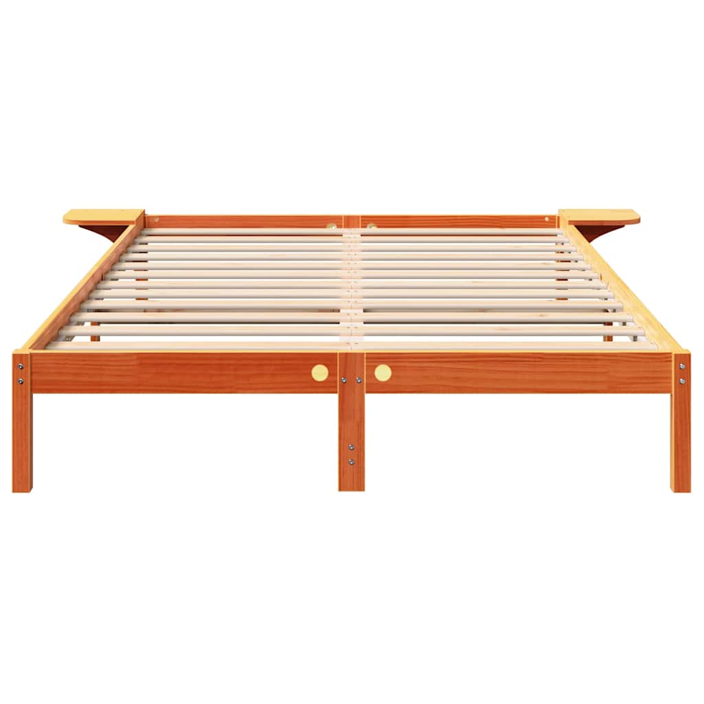 Bed Frame with Bedside Tables Brown 140 x 200 cm Wax brown