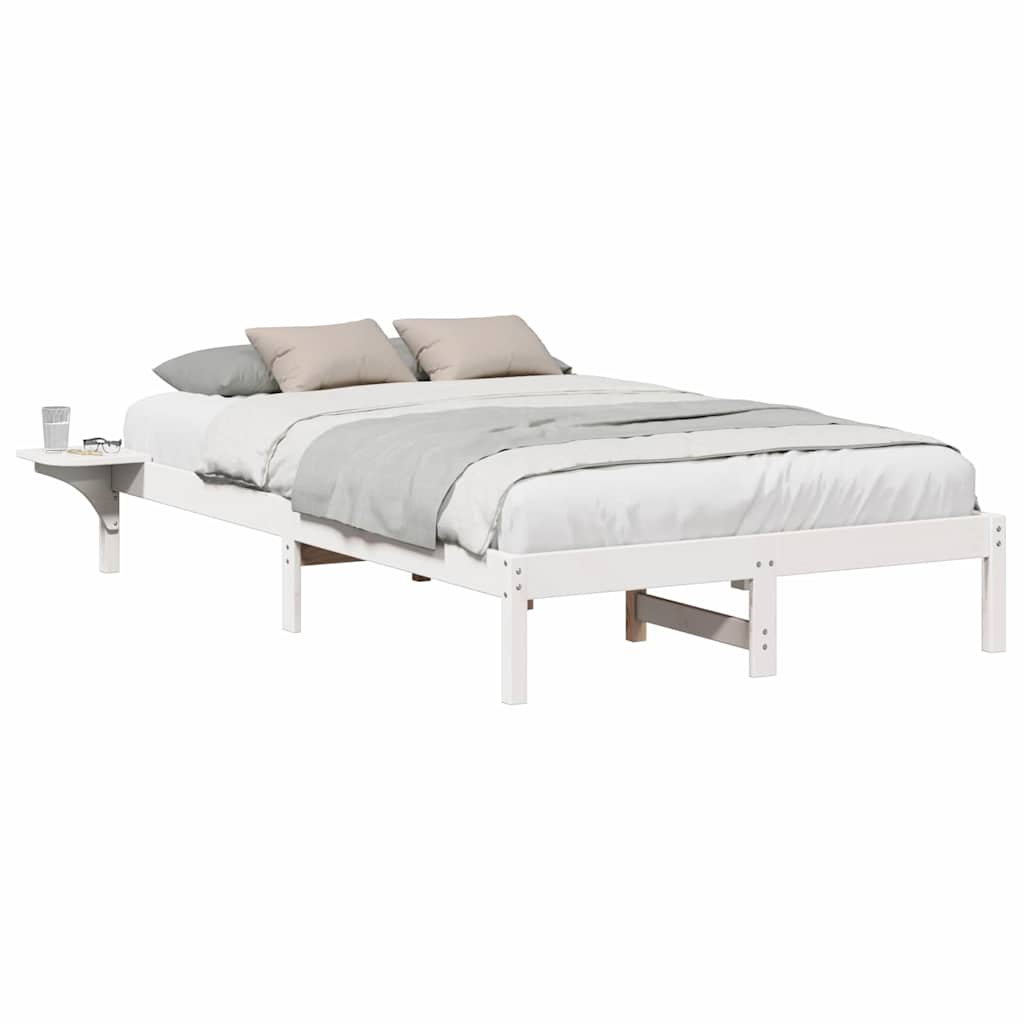 Bed Frame with Bedside Tables White 120 x 190 cm White