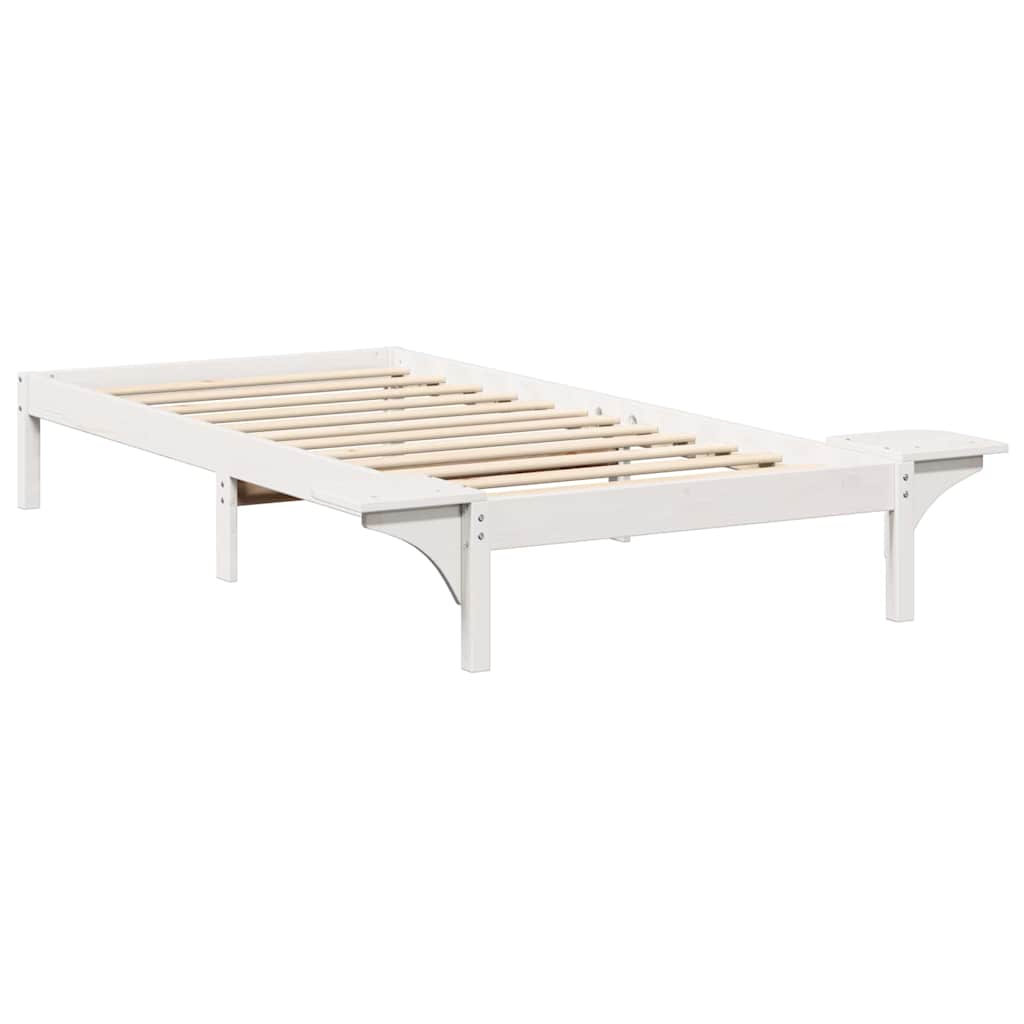 Bed Frame with Bedside Tables White 100 x 200 cm White