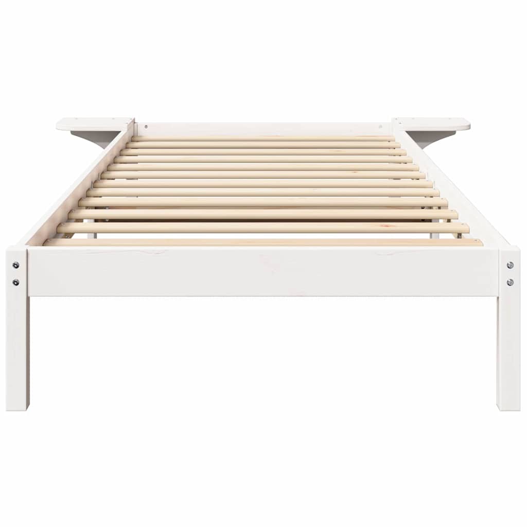 Bed Frame with Bedside Tables White 100 x 200 cm White