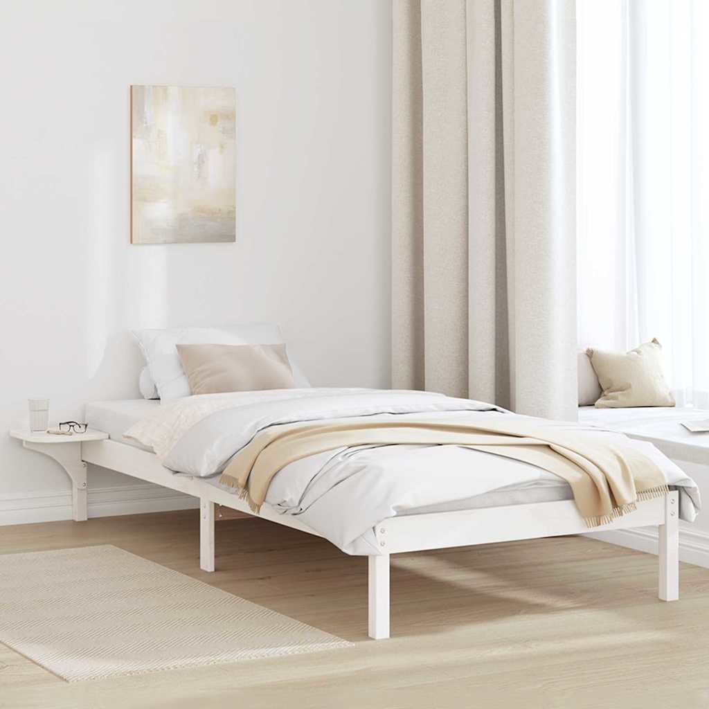 Bed Frame with Bedside Tables White 90 x 190 cm White