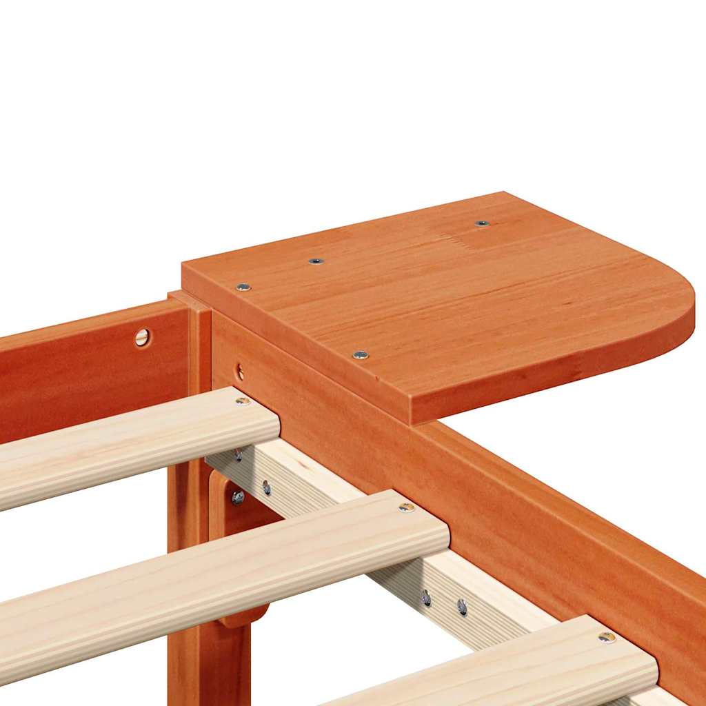 Bed Frame with Bedside Tables Brown 75 x 190 cm Wax brown