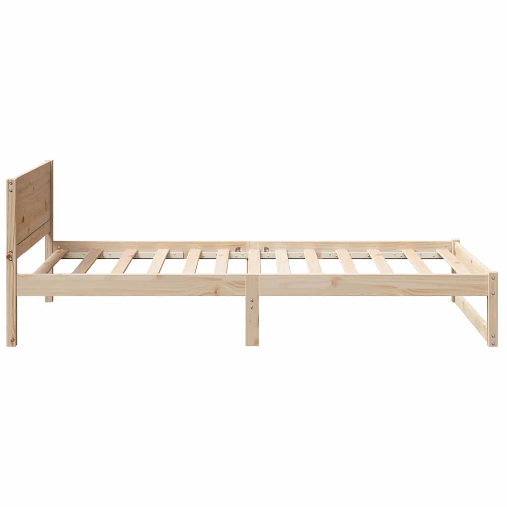 Bed Frame with Headboard Brown 90 x 190 cm Solid Pine wood