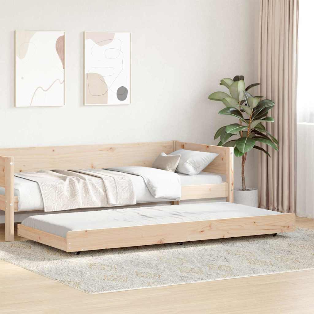 Bed Frame Brown 100 x 200 cm Solid Pine wood
