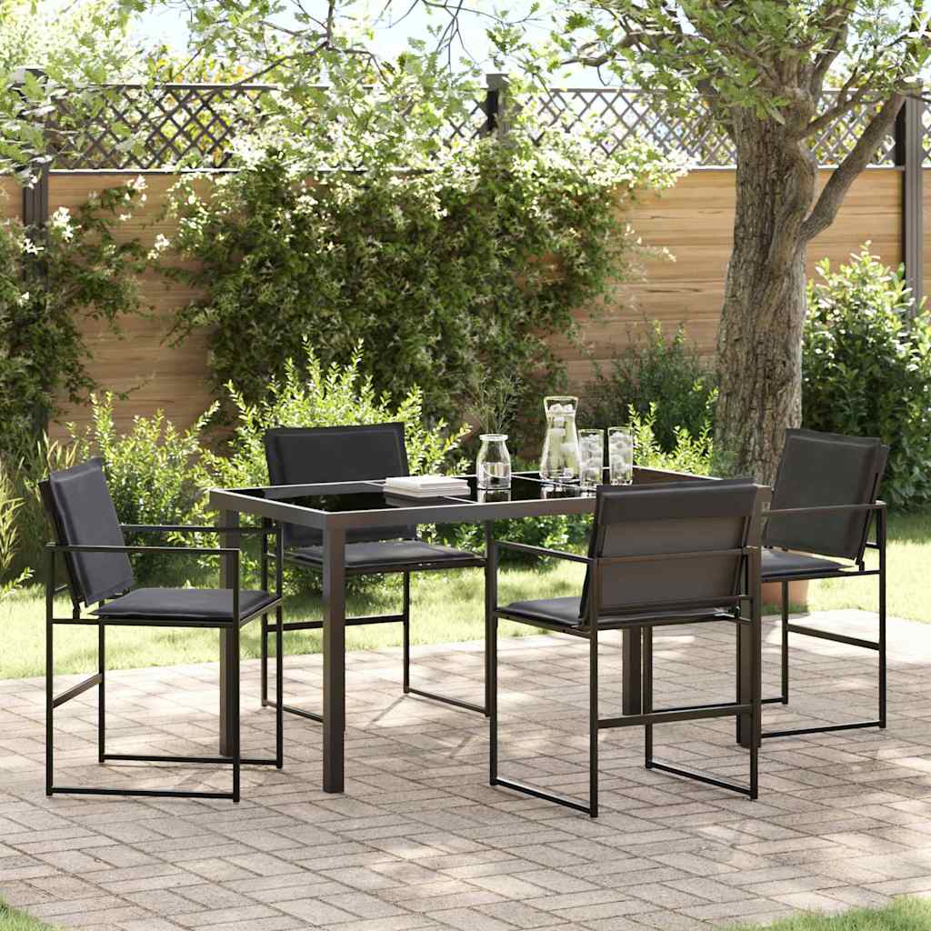 Garden Dining Set Folding Manual 5 pcs Black 140 x 70 x 73 cm