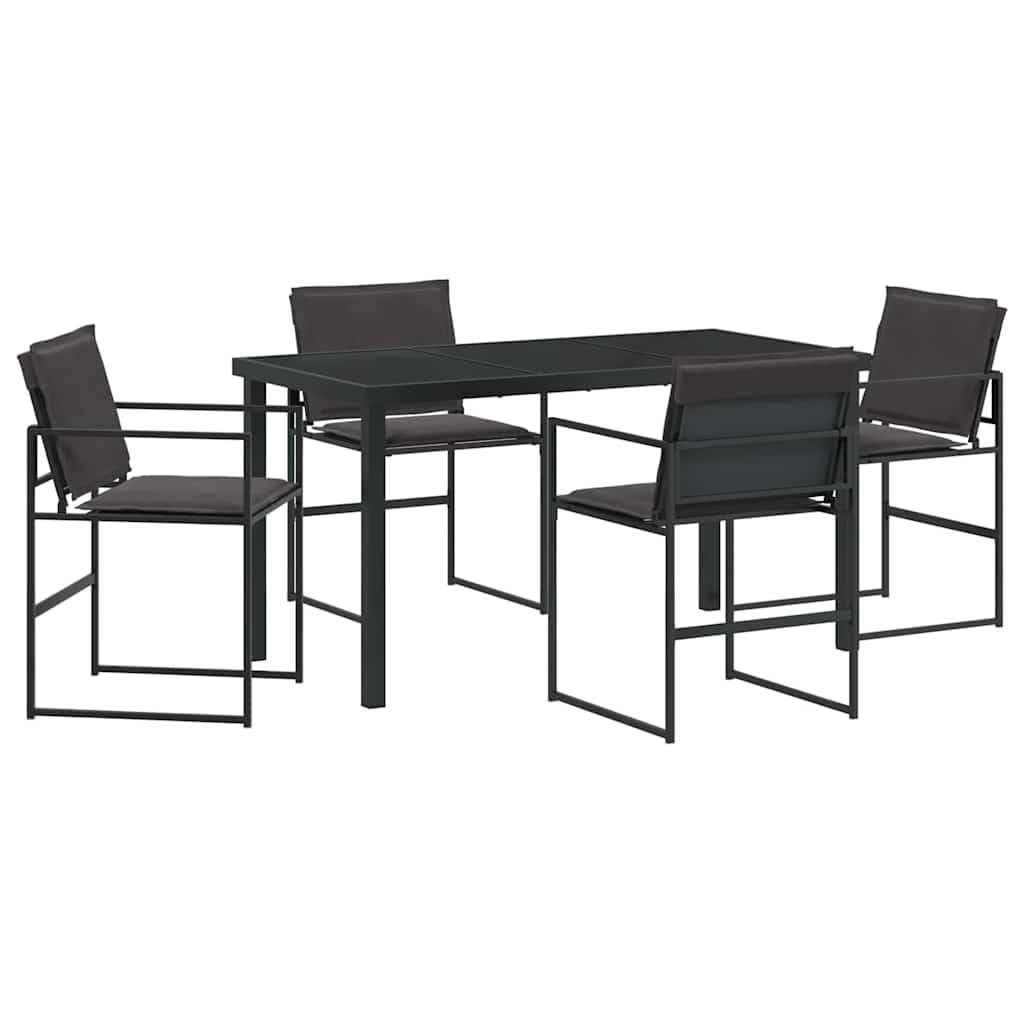 Garden Dining Set Folding Manual 5 pcs Black 140 x 70 x 73 cm