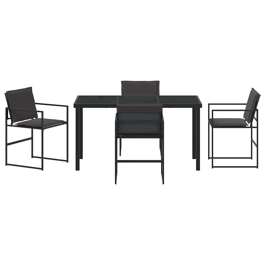 Garden Dining Set Folding Manual 5 pcs Black 140 x 70 x 73 cm
