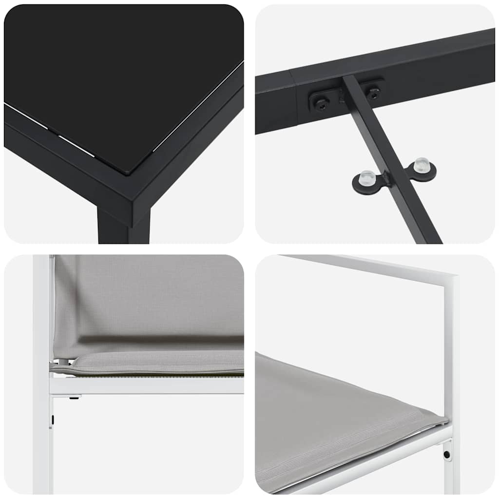 Garden Dining Set Folding Manual 5 pcs White 140 x 70 x 73 cm