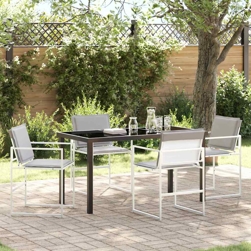 Garden Dining Set Folding Manual 5 pcs White 140 x 70 x 73 cm