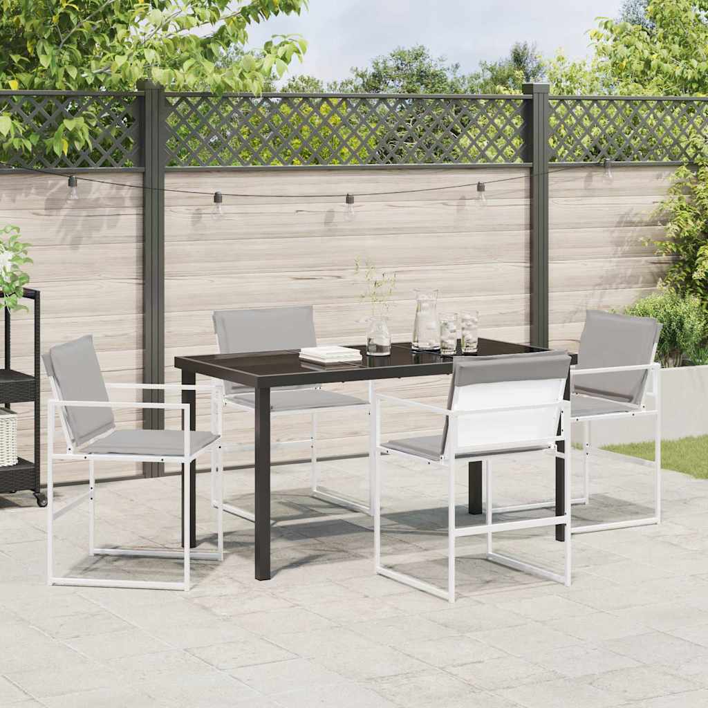 Garden Dining Set Folding Manual 5 pcs White 140 x 70 x 73 cm
