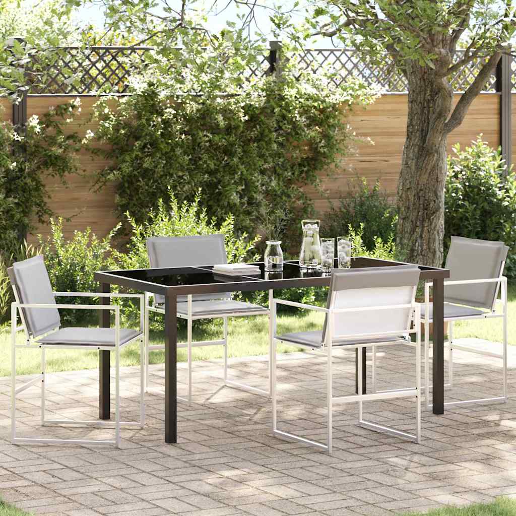 Garden Dining Set Folding Manual 5 pcs White 160 x 80 x 73 cm