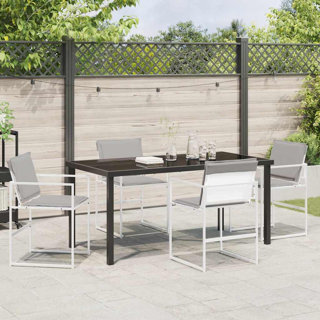 Garden Dining Set Folding Manual 5 pcs White 160 x 80 x 73 cm