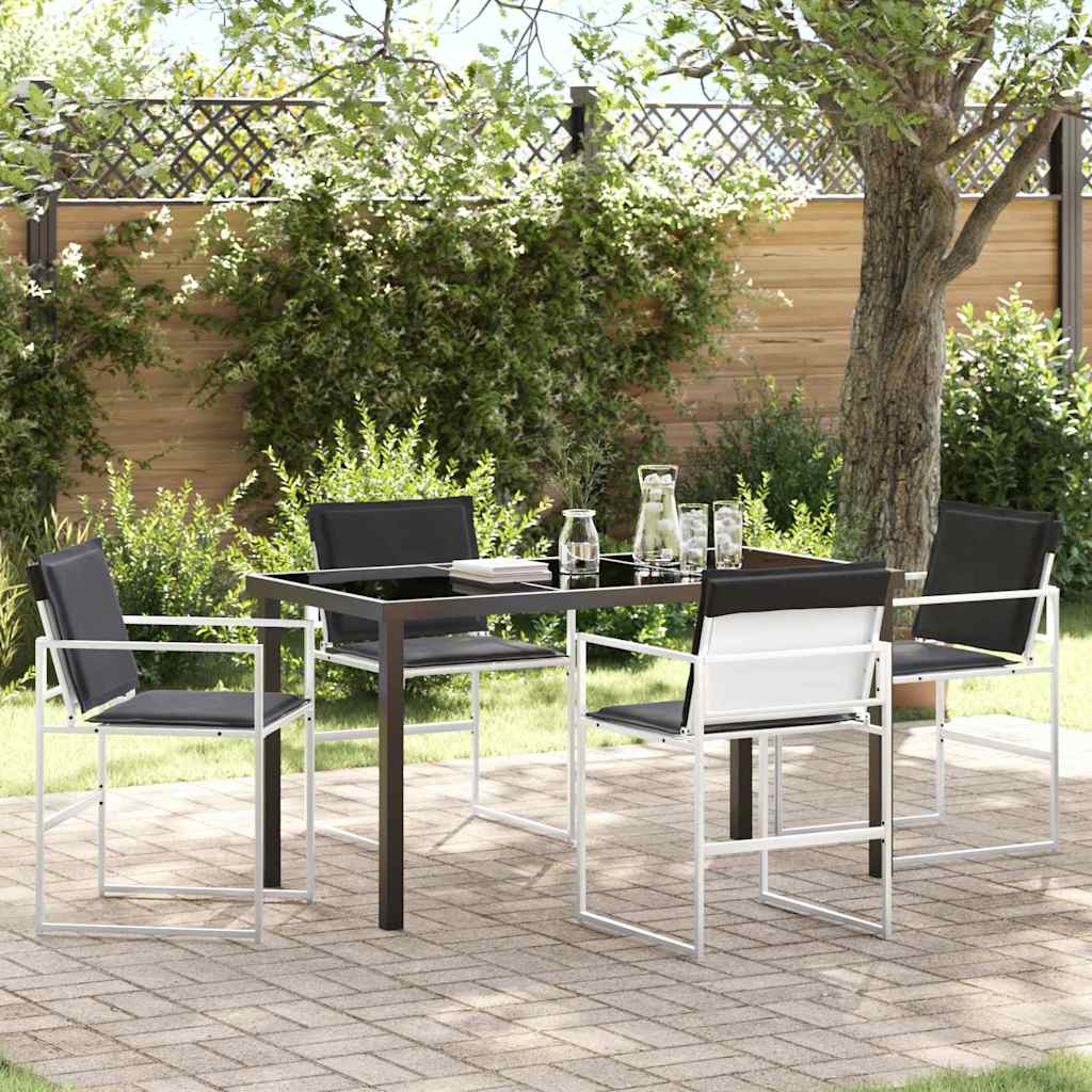 Garden Dining Set Folding Manual 5 pcs White 140 x 70 x 73 cm