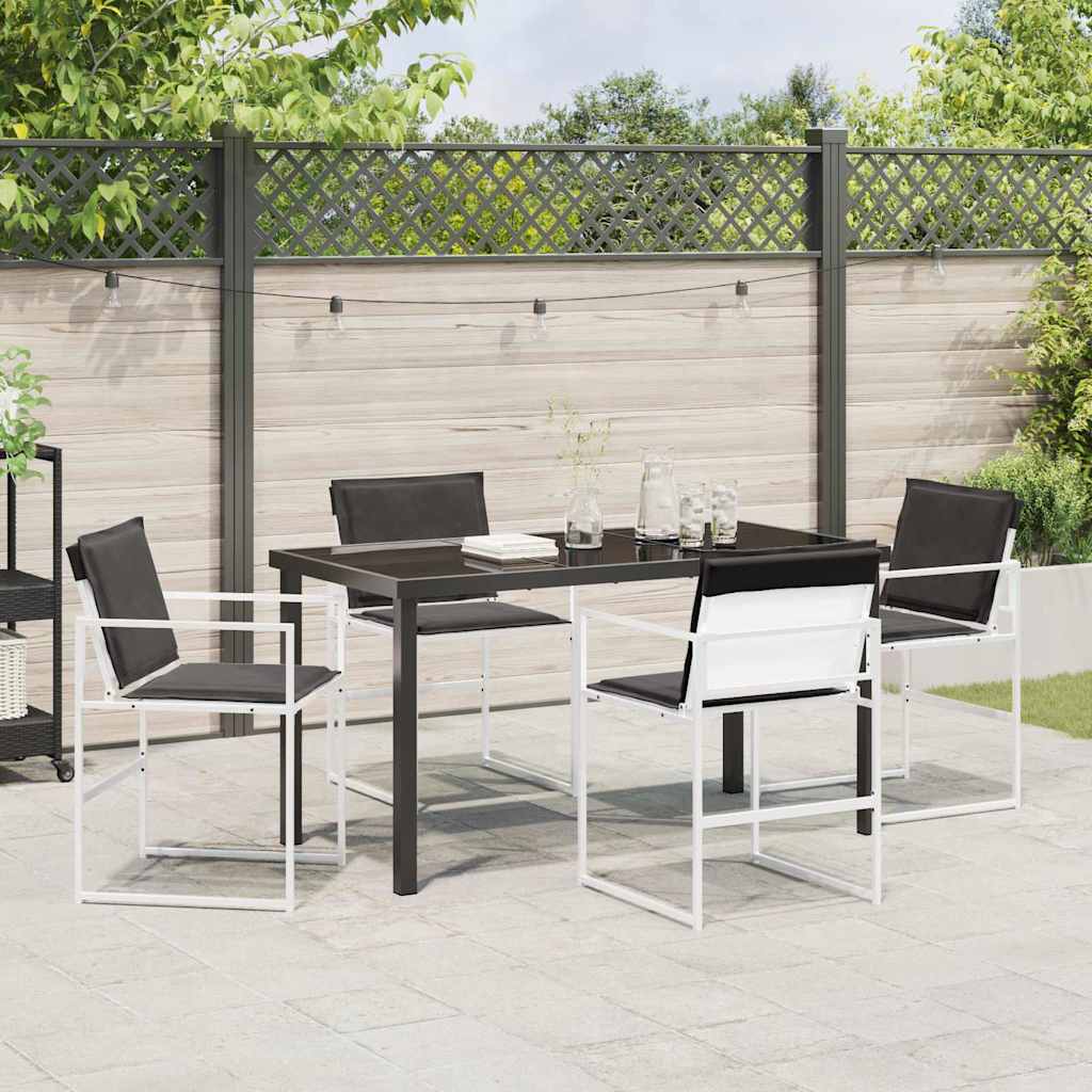 Garden Dining Set Folding Manual 5 pcs White 140 x 70 x 73 cm