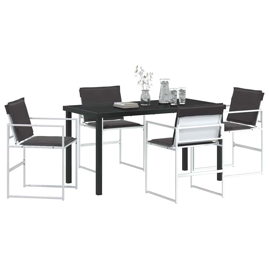 Garden Dining Set Folding Manual 5 pcs White 140 x 70 x 73 cm