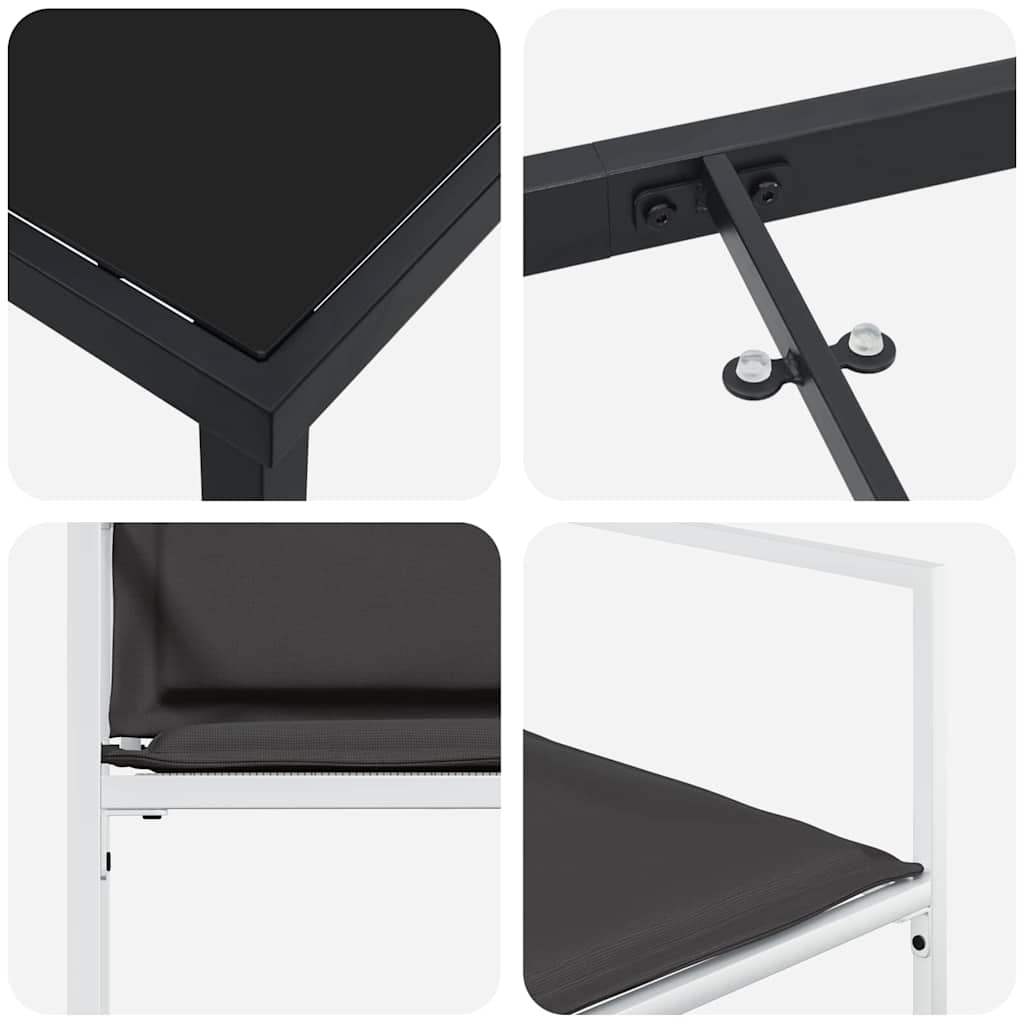 Garden Dining Set Folding Manual 5 pcs White 160 x 80 x 73 cm