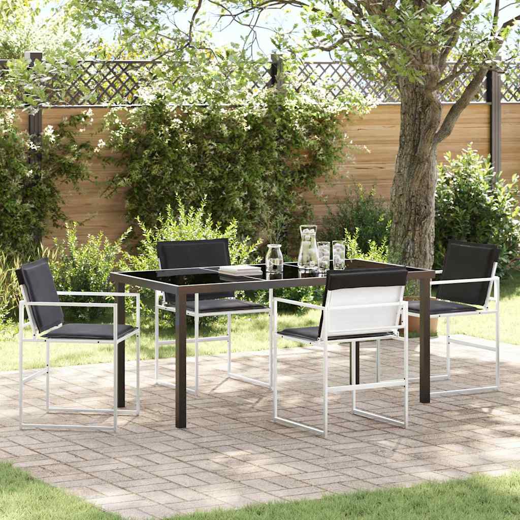 Garden Dining Set Folding Manual 5 pcs White 160 x 80 x 73 cm