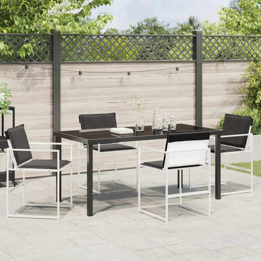 Garden Dining Set Folding Manual 5 pcs White 160 x 80 x 73 cm