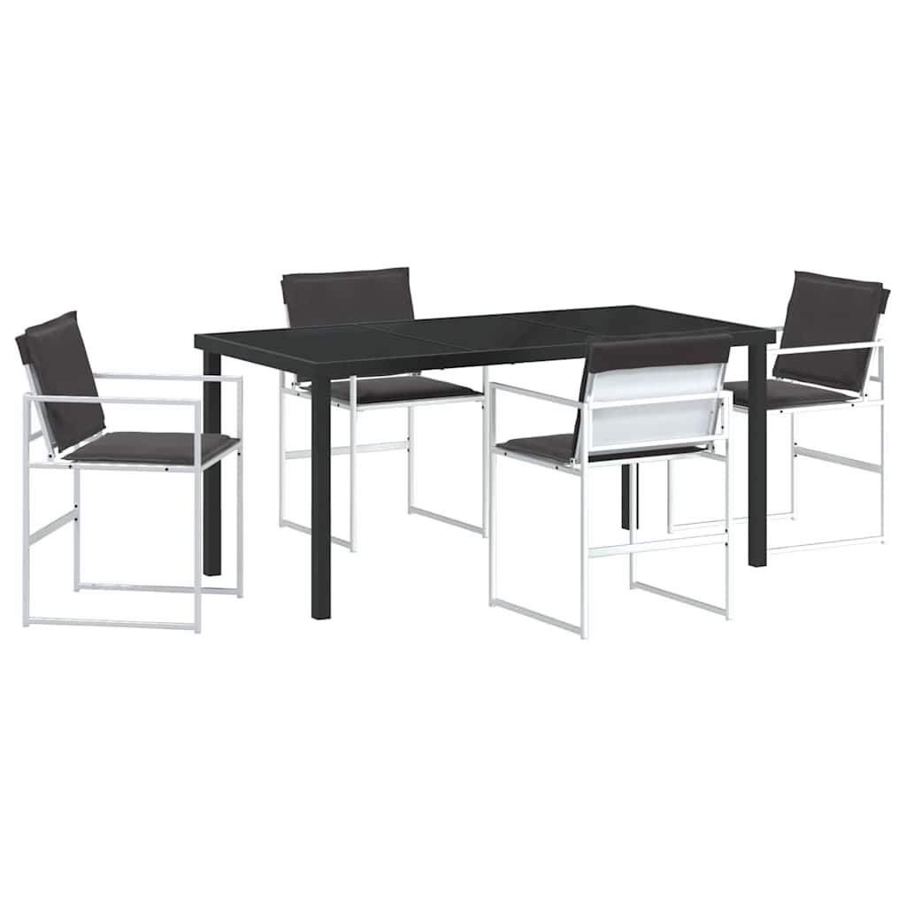 Garden Dining Set Folding Manual 5 pcs White 160 x 80 x 73 cm
