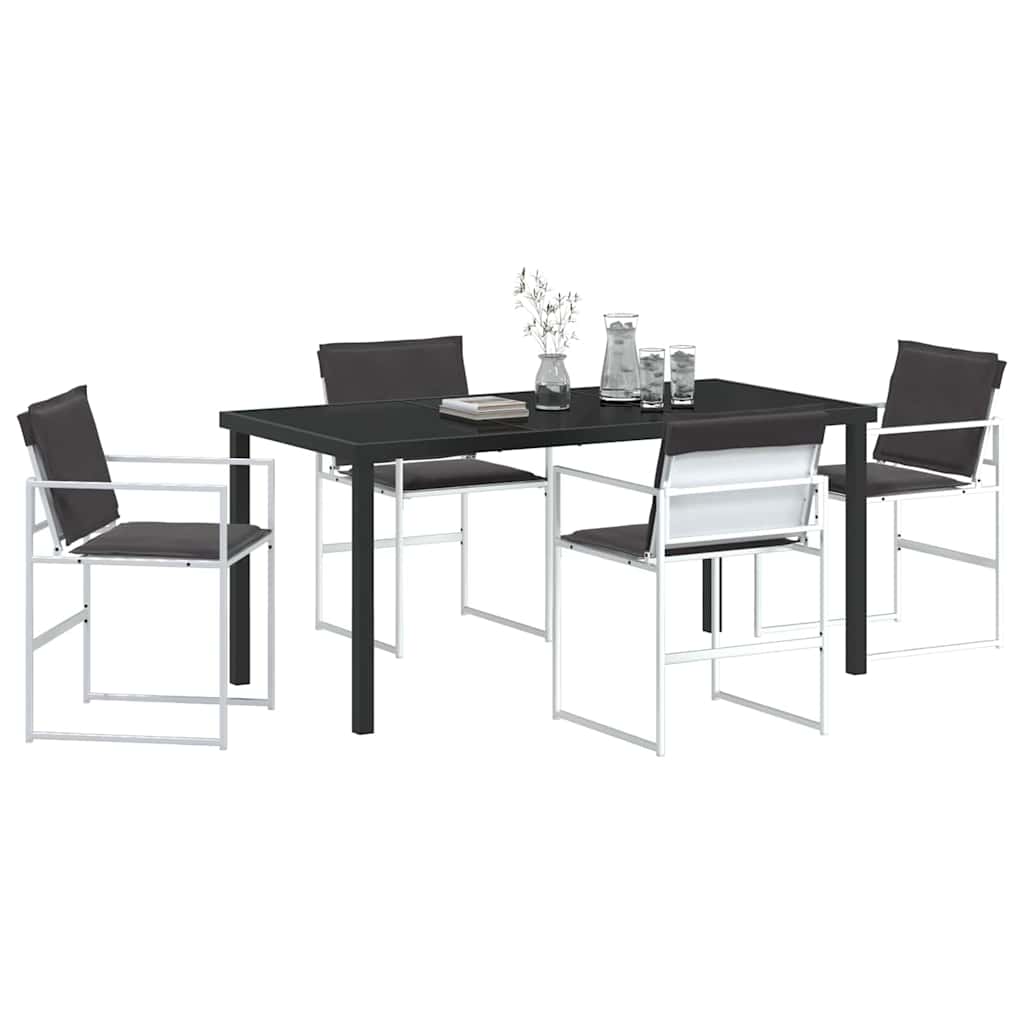 Garden Dining Set Folding Manual 5 pcs White 160 x 80 x 73 cm