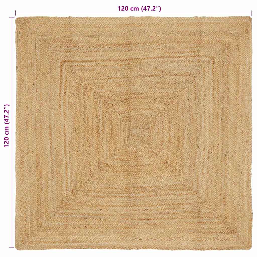 Area Rug Beige 120 x 120 cm Jute