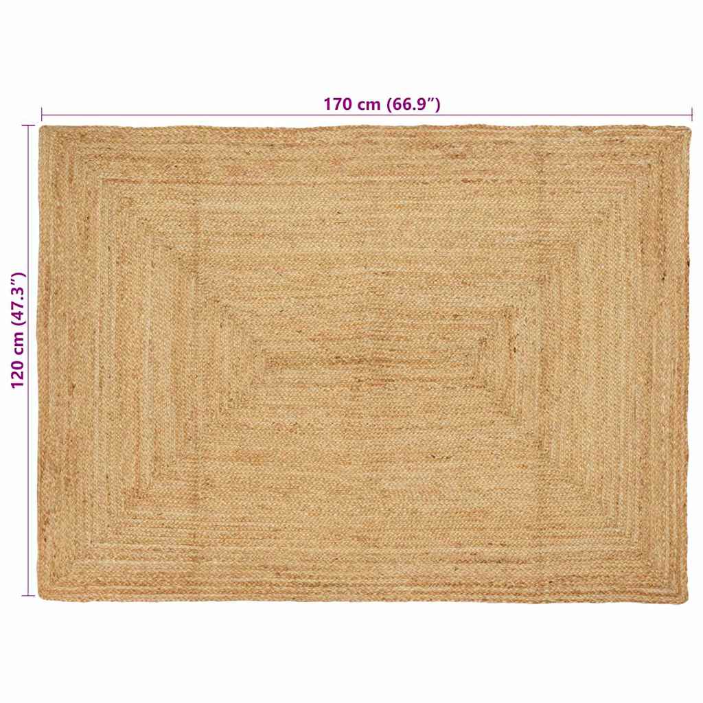 Area Rug Beige 120 x 170 cm Jute