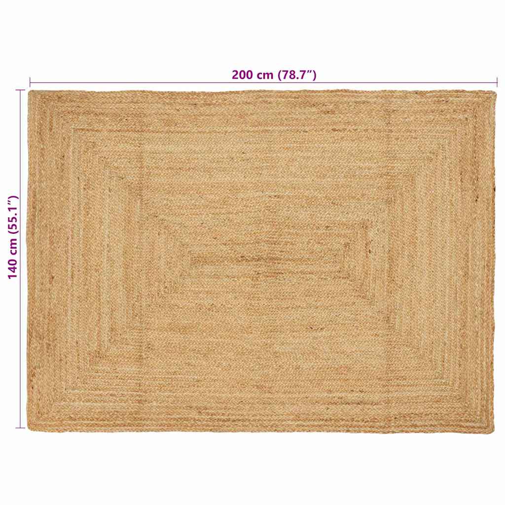 Area Rug Beige 140 x 200 cm Jute