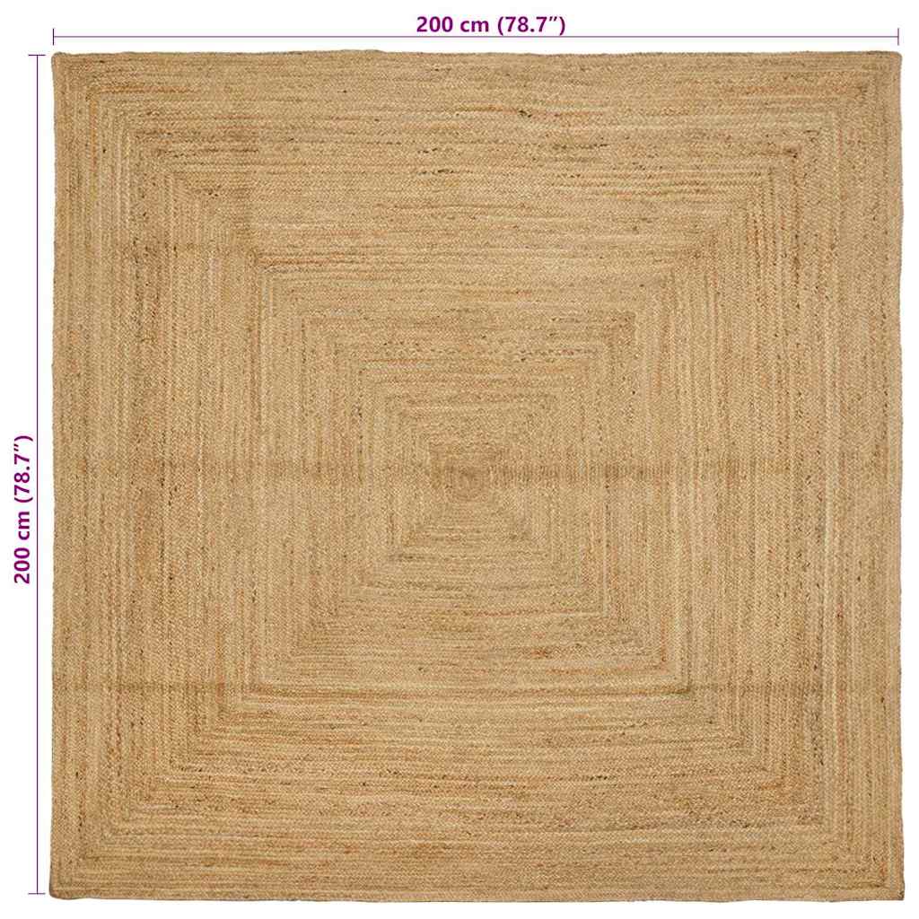 Area Rug Beige 200 x 200 cm Jute