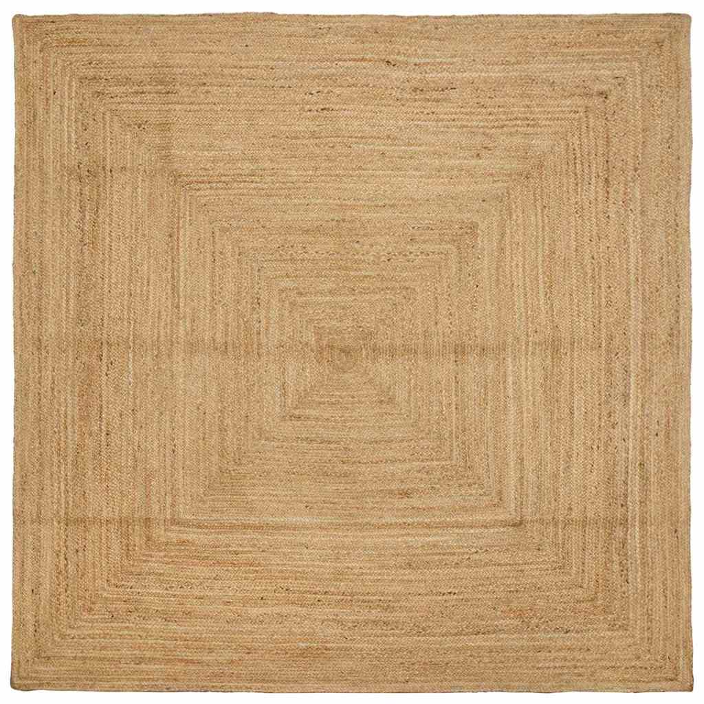 Area Rug Beige 240 x 240 cm Jute