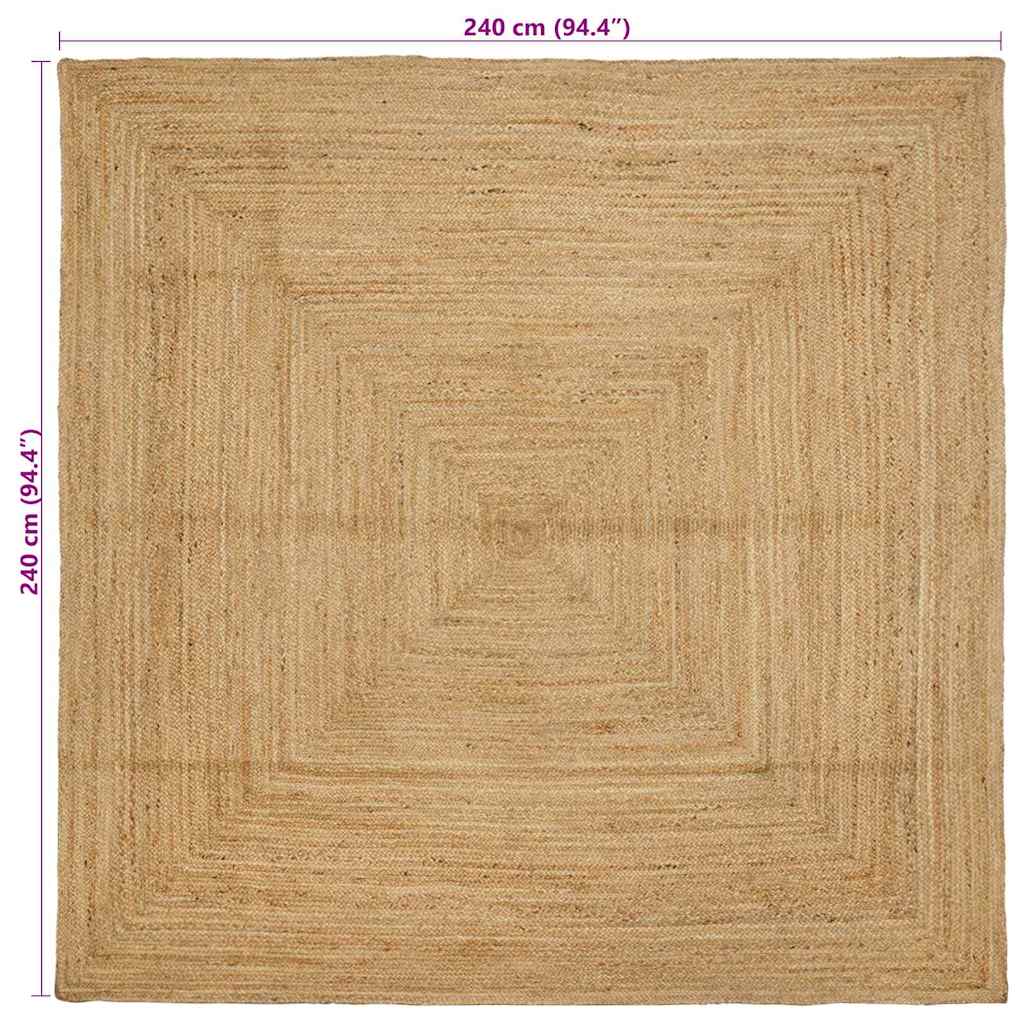 Area Rug Beige 240 x 240 cm Jute