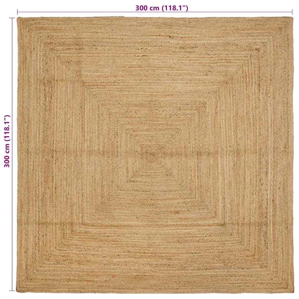 Area Rug Beige 300 x 300 cm Jute